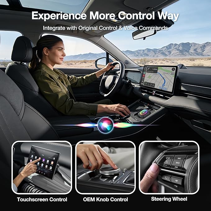 Magic Box 2026 Wireless CarPlay Adapter, AI Box Android Auto Supports Strea-ming Video for TikTok/YouTube, USB for Offline Media, Screen Mirroring Car Adapter for Factory Wired Car Play - Image 7