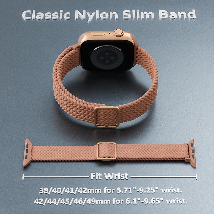 6 Pack Thin Stretchy Braided Compatible with Apple Watch Band 38mm 40mm 41mm 42mm 44mm 45mm 46mm 49mm Women Men, Solo Loop Nylon Slim Strap for iWatch Bands Series 11 10 SE 9 8 7 6 5 4 Ultra 3 2 1 - Image 4