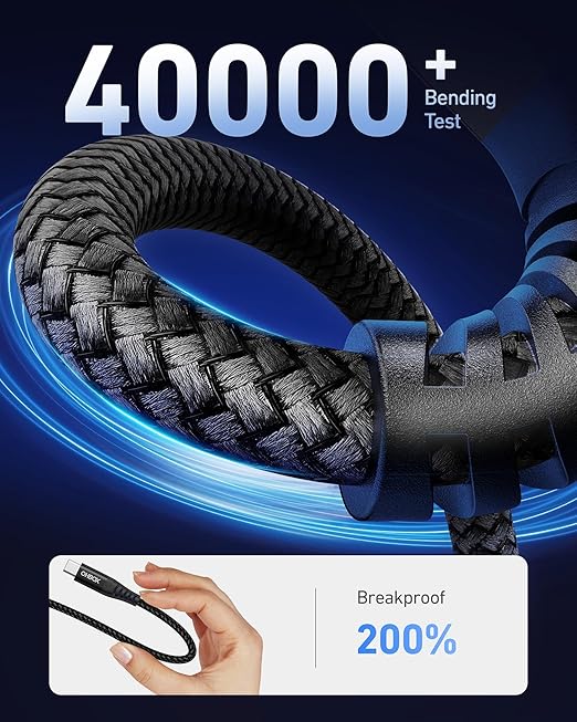 USB A to USB C Cable Fast Charging 10FT 2Pack, Long USB C Cable for Car, Durable Braided USB to USB Type C Cord iPhone USBC Charger for iPhone 17/16/15/Pro Max, Samsung Galaxy S23 and More-Black - Image 6