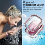 Goton Waterproof Screen Protector Case Compatible for Apple Watch Series 9/8/7 41mm, Hard Bumper with Tempered Glass for iWatch Cover 41 mm - Image 3