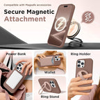 GolbinBox Magnetic for iPhone 16 Pro Case, Compatible with MagSafe, [Soft Anti-Scratch Microfiber Lining], Liquid Silicone Shockproof Protective Phone Case for iPhone 16 Pro 6.3", Brown - Image 4
