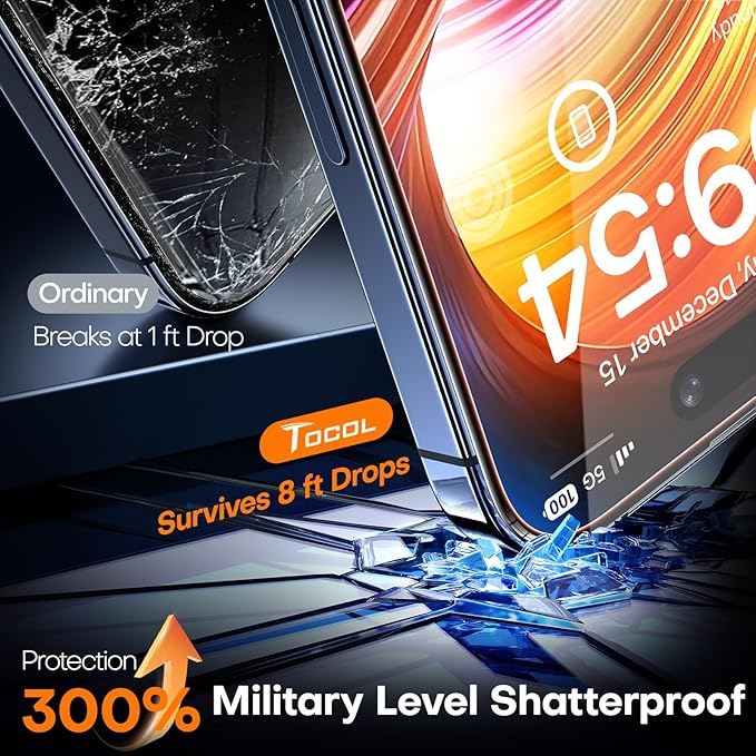 TOCOL for iPhone 14 Pro Max Privacy Screen Protector Tempered Glass Full Coverage Screen Protector Easy Installation 2 Pack - Image 4