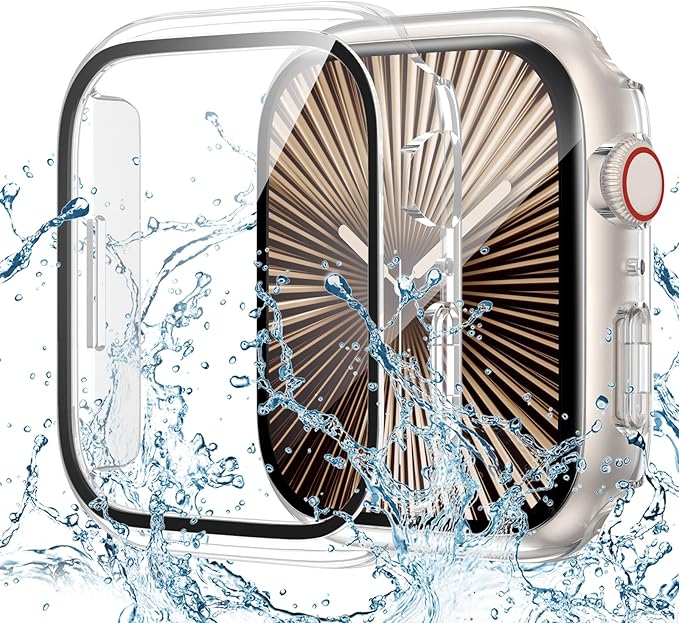 Goton Waterproof Case Compatible for Apple Watch Series 11/10 Screen Protector 42mm, Hard Bumper with Tempered Glass for iWatch 11 Cover 42 mm by Goton
