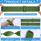 Compatible with 16mm 18mm 19mm 20mm 22mm 24mm Watch Bands Quick Release Replacement Wristband,Adjustable Stretchy Nylon Solo Loop Straps Fabric Braided Sport Elastic Bands for Men Women - Image 2