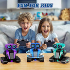 MindPal Robot Toys for Boys Girls with Auto-Demonstration Robots for Kids Remote Control Rechargeable Emo Robot with LED Eyes Age 3 Years and Up Green - Image 2