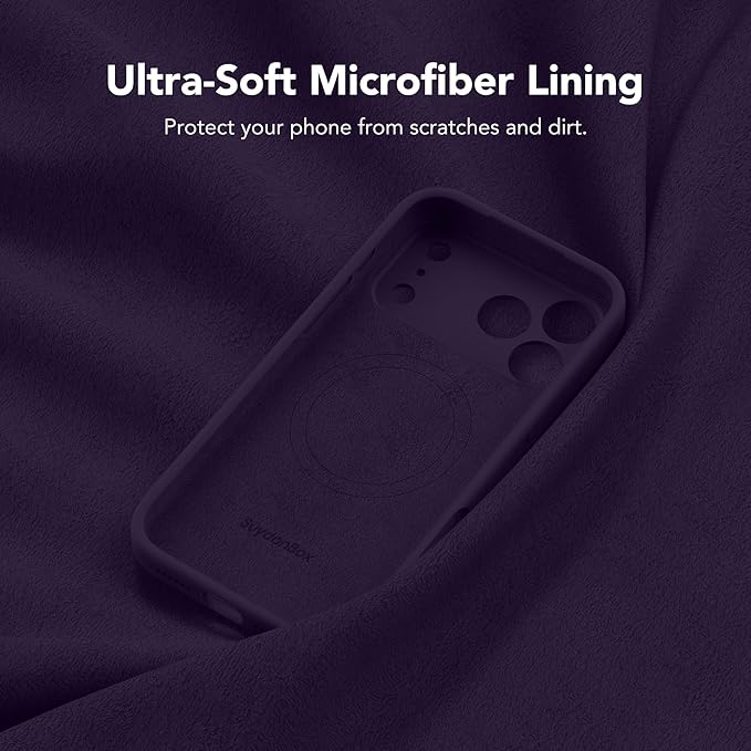 Magnetic for iPhone 17 Pro Case, Compatible with MagSafe, [Full Camera Protection][Screen Protector] Silicone Shockproof Protective Phone Case for iPhone 17 Pro 6.3", Deep Purple - Image 5