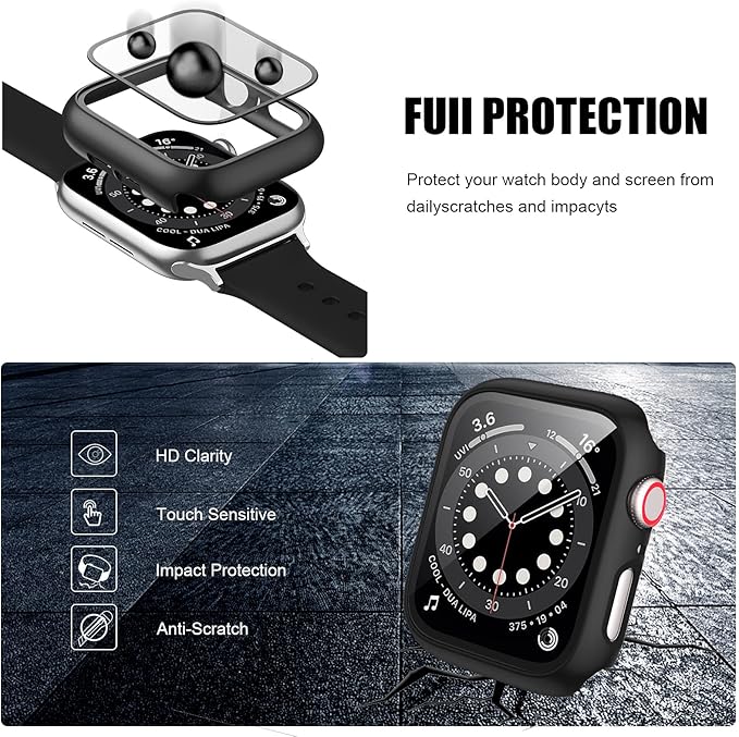 14 Pack Case with Tempered Glass Screen Protector for Apple Watch Series 10 42mm, Full Coverage Hard PC Protective Cover HD Ultra-Thin Guard Bumper For iWatch 10 42mm Accessories - Image 5