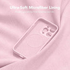 Magnetic for iPhone 14 Pro Case, Compatible with MagSafe, [Full Camera Protection][Screen Protector] Silicone Shockproof Protective Phone Case for iPhone 14 Pro 6.1", Chalk Pink - Image 8