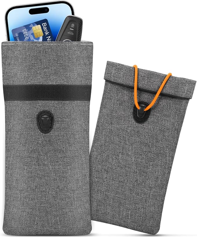 Faraday Bag, RFID Signal Blocking Bag, GPS Car Key Cell Phone Signal FOB Blocker Wallet Shielding Pouch Privacy Protective Case, Car Security Protection, Anti-Theft Pouch, Anti-Tracking Anti-Spying by Blingbin