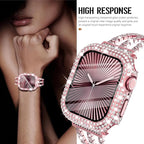 Surace Compatible with Apple Watch Series 11 Series 10 Case, 300 Crystal Diamonds with Screen Protector Overall Protective Case Face Cover Bling Bumper Case for Apple Watch 10 11 42mm, Pink - Image 6