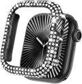 KADES Bling Case Compatible for Apple Watch Series SE3/SE2/6/5/4/SE 40mm, Sparkly Full Diamond Protective PC Bumper Cover, Rhinestone Frame for Women, 40mm-Black by KADES