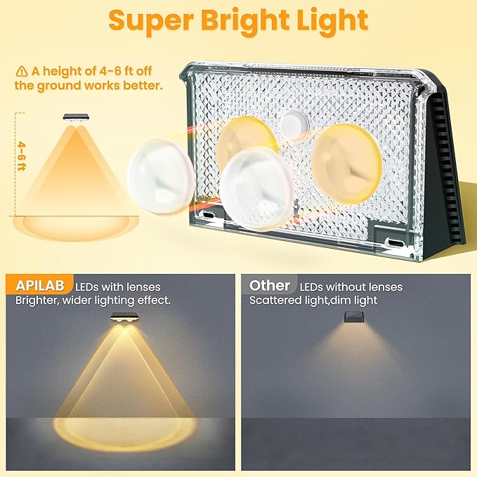 Solar Fence Lights Outdoor 8 Pack - 3 Modes (Warm/Neutral/Cool White), Fence Lights Solar Powered for Outside, IP65 Waterproof, Deck Lighting for Wall, Step, Patio, Pathway, Stairs - Image 4