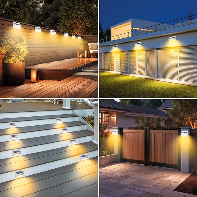 Peasur 6 Packs Solar Outdoor Lights Motion Sensor, Solar Security Lights Waterproof with 3 Lighting Modes Solar Powered Wall Lights Outside for Garden Fence Yard Deck, Warm White - Image 7