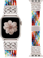 TOYOUTHS Braided Magnetic Band Compatible with Apple Watch Bands 38/40/41/42/44/45/46/49mm Women Men, Dressy Celtic Metal Stretchy Elastic Strap for iWatch Series 11 10 9 8 7 6 5 4 SE/Ultra 3 2 1 by TOYOUTHS