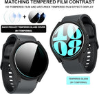 Suoman 4+4 Pack for Samsung Galaxy Watch 6 44mm Case,Privacy and HD Screen Protector Combination,All-Round PC Matte Protective Cover Bumper -Black - Image 6
