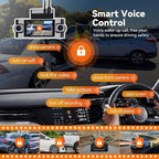 4K DashCam for Cars,4 Channel Car Dash Cam Front and Rear Inside with Voice Control,5G WiFi GPS, Night Vision, G Sensor, WDR, 24/7 Parking Mode Loop Recording ，Dash Camera with Free 128G Card Gray - Image 3