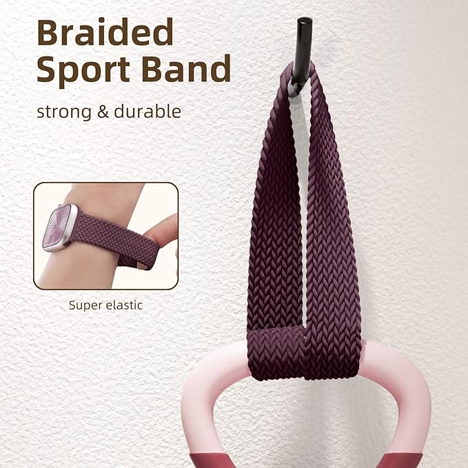 Braided Stretchy Bands Compatible with Apple Watch Bands 40mm 44mm 38mm 41mm 42mm 45mm 46mm 49mm Women Men, Soft Nylon Sport Strap with Magnetic Clasp for iWatch Series 11 10 9 8 SE 7 6 5 4 3 2 Ultra - Image 4