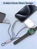 Travel Essentials,3 in 2 USB C Cable for Apple Watch Charger,iPhone Charger,Multi Charging Cable,Cruise Vacation Camping Essentials,Portable for iWatch Series 11-2/Ultra/SE & iPhone 17-12,Car,0.7FT - Image 7