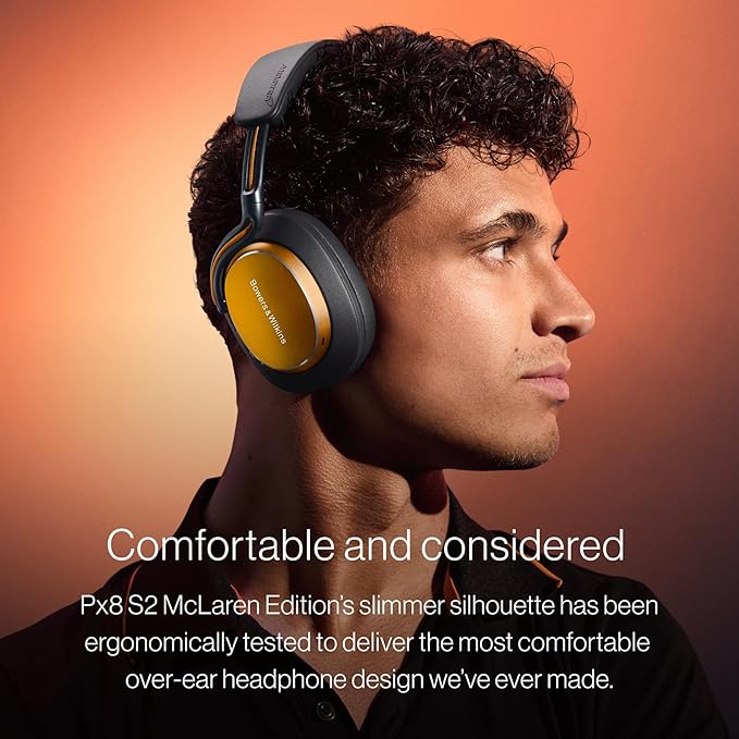 Bowers & Wilkins Px8 S2 McLaren Edition Wireless Over-Ear Headphones, Noise Cancelling Bluetooth Headphones, aptX Lossless, Memory Foam Ear Cushions, High-Resolution Audio, All-Day Comfort - Image 7