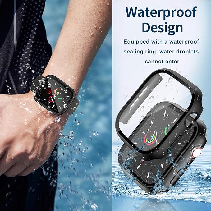 Waterproof Case for Apple Watch Series 3/2/1 42mm, Built-in Screen Protector with Tempered Glass [Touch Sensitive] Cover for iWatch S3/S2/S1 Accessories 42mm, Black - Image 4