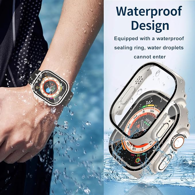 Waterproof Case for Apple Watch Ultra/Ultra 2 & 3 49mm,Built-in Tempered Glass Screen Protector,[Slim Guard PC Bumper] [Touch Sensitive] Full Protective Face Cover Compatible iWatch Accessories - Image 4