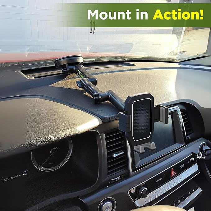 Cell Phone Mount for Truck Phone Holder for Truck Drivers - Heavy Duty Suction Cup, iPhone Holder for Dashboard Window 16.9 inch Long, for iPhone & Samsung, 18 Wheeler Trucker, Gray - Image 5
