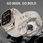 FOAMUNOC Rugged Band Compatible with Apple Watch Ultra 3/2/1 Band 49mm/46mm/45mm/44mm/42mm, Metal Connector with Strap for iWatch Ultra Series 11/10/9/8/7/6/SE3/SE2/SE/5/4/3/2/1, Starlight/Titanium - Image 4