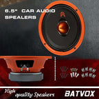 MX65E2 Midrange Loudspeaker 6.5" Orange Bullet, 480W Max, 4 Ohms, Premium Quality Audio Door Speakers for Car or Truck Stereo Sound System, Orange (2 Speaker) - Image 2