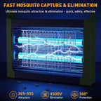 Solar Bug Zapper Outdoor, 4500V Solar Mosquito Zapper for Outdoor & Indoor, 1/2 Acre Coverage Cordless Rechargeable Electric Fly Zapper, IP66 Waterproof Mosquito Traps for Backyard, Patio, Camping - Image 2