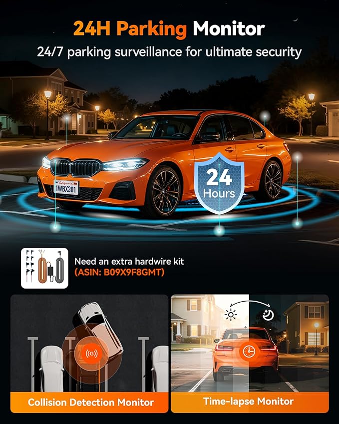WOLFBOX X3 2.5K 1440P 60FPS Dash Camera, STARVIS 2 IMX675 with ADAS, 1440P+1080P Dual Dashcam Front and Rear Camera 5MP with Built-in 5.8GHz WiFi & GPS, 64GB Card, Touch Screen, G-Sensor, Loop Record - Image 8