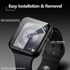 [2-Pack] Julk 41mm Hard Case with Built-in Screen Protector for Apple Watch Series 9/8/7, Slim Fit Cover with Touch Sensitive 9H Tempered Glass for iWatch (2 Transparent) - Image 4