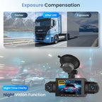 4 Channel Dash Cam 360° View, 1080P Front and Rear Inside, Left Right Dash Camera for Cars, 8 IR Lamps Night Vision, 4/7 Recording Parking Mode Monitor Rimoody - Image 4