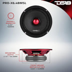 DS18 PRO-X6.4BMSL Slim Loudspeaker - 6.5", Midrange, Red Aluminum Bullet, 500W Max, 250W RMS, 4 Ohms - Premium Quality Audio Door Speakers for Car or Truck Stereo Sound System (1 Speaker) - Image 9