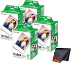 Fujifilm Instax Mini Instant Camera Film (80 Photo Exposure) Bundle with 6AVE Microfiber Cleaning Cloth by FUJIFILM