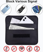 Wisdompro Faraday Bag, RFID Signal Blocking Bag Shielding Pouch Wallet Case for Cell Phone Privacy Protection and Car Key FOB - Image 4