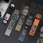 Rugged Nylon Bands for Apple Watch Ultra 2 Band 49mm 46mm 45mm 44mm 42mm(S3/2/1) Men,Breathable Holes Sport Strap With US Flag Wristband for iWatch band Ultra 3/2/1 Series 11 10 9 8 7 6 5 4 3 SE3/2/1 - Image 2