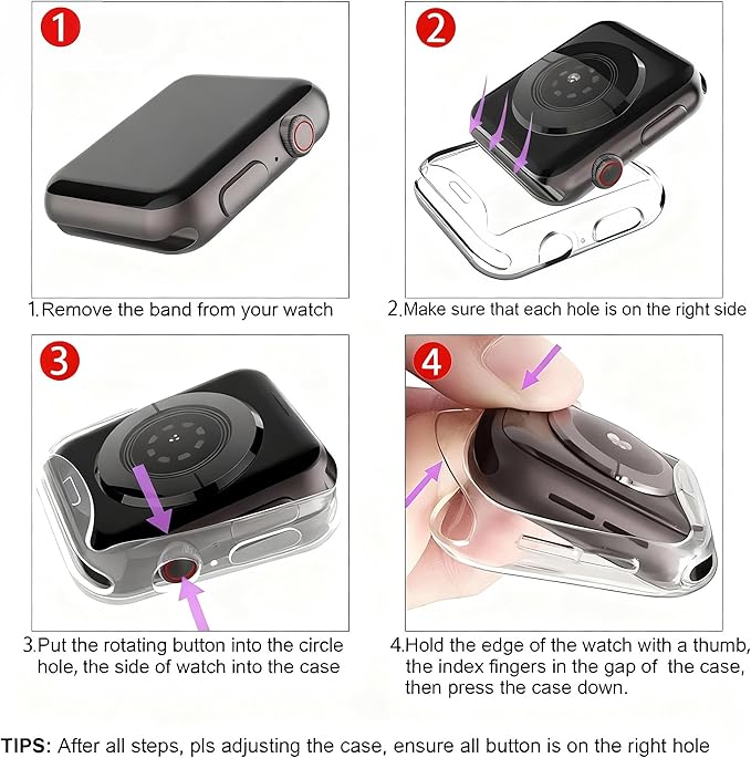 [2 Pack] JULK 46mm Silver Case with Screen Protector for New Apple Watch 11 (2025), Slim Guard Bumper, Full Coverage Soft TPU Protective Cover for iWatch Series 11/10 46mm (1 Silver + 1 Transparent) - Image 9