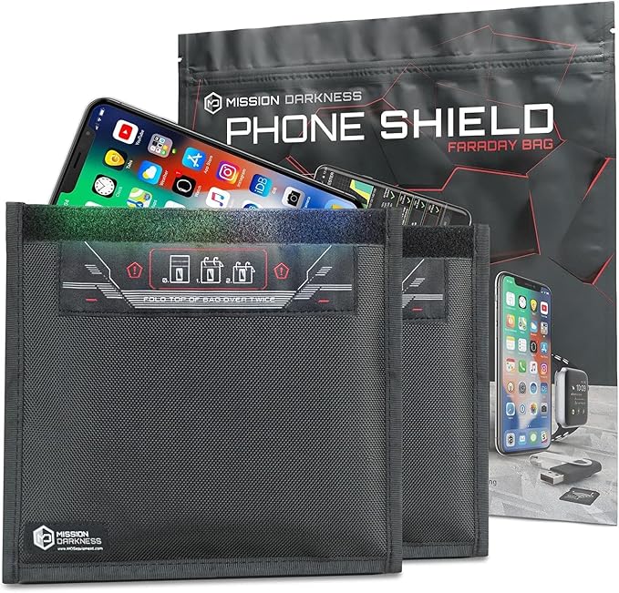 Mission Darkness Non-Window Faraday Bag for Phones (2-Pack) // Signal Blocking Bag Prevents Hacking Tracking Spying, Device Shielding for Law Enforcement Military Digital Forensics, EMP CME Protection - Image 6