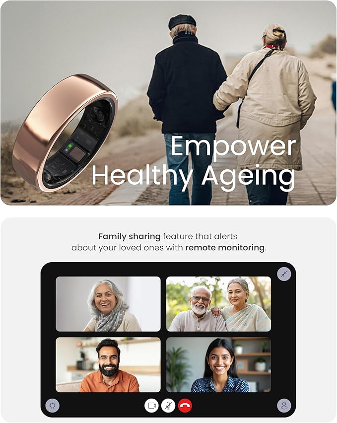 aaboRing Smart Ring, Men, Women, Track Heart Rate, Fitness, Activity, Sleep Stress Monitoring, Step Count, Up to 7 Days of Battery Life, Titanium, No App Subscription, Black 6 - Image 9