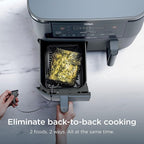 Ninja Foodi Air Fryer w/Smart Cook Thermometer | 6-in-1 Air Fry, Roast, Bake, Dehydrate & More | DualZone™ Match Cook & Smart Finish, 2 Independent Baskets | XL 10 Qt, Stainless Steel | Grey,DZ550GY - Image 3