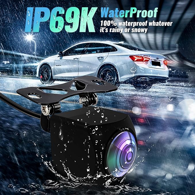 AHD 1080P Backup Camera for Car,170 Degree Wide Angle Rearview Reversing License Plate IP69K Waterproof Camera,Clear Night Vision Reverse Rear View Camera for Car Vehicle SUV RV - Image 5