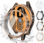 Tensea [4+4Pack for Samsung Galaxy Watch FE 2024/5 2022/4 2021 Screen Protector Case 40mm Accessories, Hard PC Bumper/HD Anti-Fog Tempered Glass Protective Film, Face Cover Set by Tensea