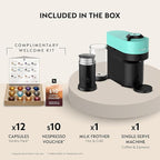 Nespresso Vertuo Pop+ Coffee and Espresso Maker by Breville with Milk Frother, Aqua Mint - Image 3