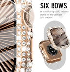 Surace Compatible with Apple Watch Series 11 Series 10 Case, 300 Crystal Diamonds with Screen Protector Overall Protective Case Face Cover Bling Bumper Case for Apple Watch 10 11 42mm, Rose Gold - Image 3