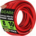 GEARit 8 Gauge Battery Cable, 10 Ft Red 8 AWG CCA Power/Ground Wire for Car Audio Amp, Automotive Battery, RV, Trailer and Inverter Wiring by GEARit