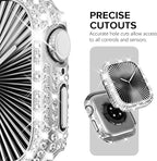 KADES Bling Case Compatible for Apple Watch Series SE3/SE2/6/5/4/SE 40mm, Sparkly Full Diamond Protective PC Bumper Cover, Rhinestone Frame for Women, 40mm-Silver - Image 3