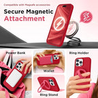 GolbinBox Magnetic for iPhone 16 Pro Max Case, Compatible with MagSafe, [Soft Anti-Scratch Microfiber Lining], Liquid Silicone Shockproof Protective Phone Case for iPhone 16 Pro Max, Red - Image 4