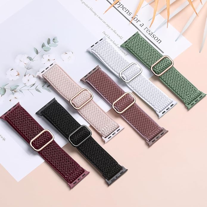 Lerobo 6 Pack Braided Bands Compatible with Apple Watch 44mm 45mm 42mm 49mm 46mm 41mm 40mm 38mm Women Men Stretchy Nylon Solo Loop Sport Strap for iWatch Ultra SE 3/2/1 Series 11 10 9 8 7 6 5 4 3 2 1 - Image 8