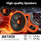 MX80E2 Loudspeaker 8 Inch Midrange 640 Watts 4 Ohms Orange Bullet, Premium Quality Audio Door Speakers for Car or Truck Stereo Sound System, Orange (2 Speakers) - Image 2
