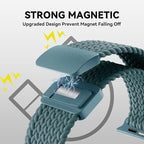 Braided Stretchy Band Compatible with Apple Watch Band 38mm 40mm 41mm 42mm 44mm 45mm 46mm 49mm Women Men, Adjustable Nylon Elastic Magnetic Clasp Strap for iWatch Series 10 9 8 7 6 5 4 3 2 1 SE Ultra - Image 2